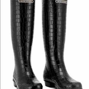 Henri Bendel Rain Boots Welles Black Crocs Womens 7
